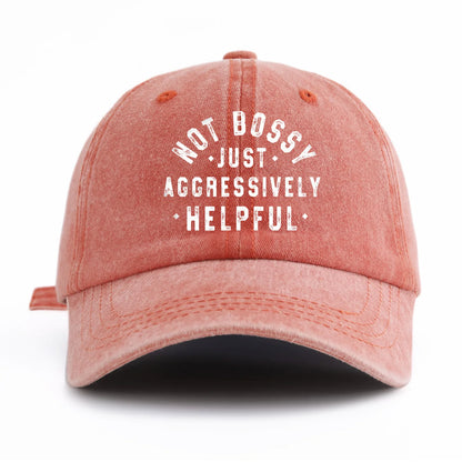 NOT BOSSY Print Washed Baseball Cap