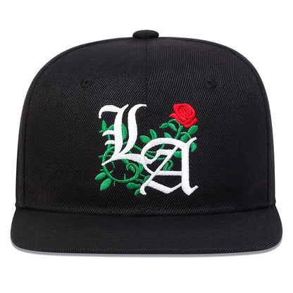 Unisex LA Rose Embroidery Hip-hop Hats Fashion