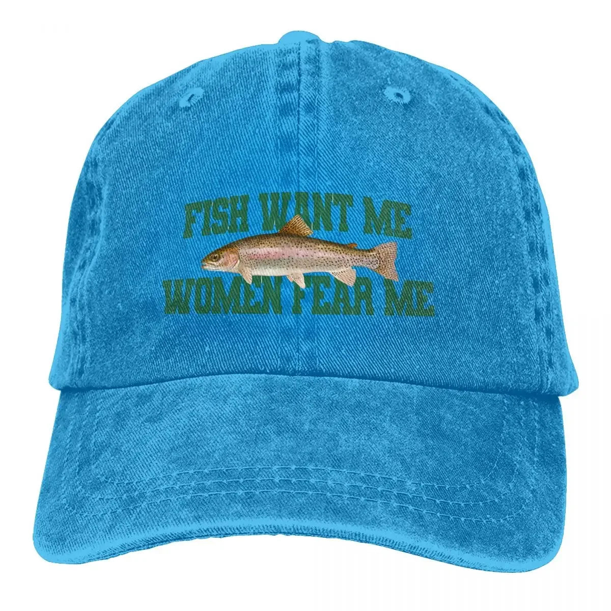 Pure Color Dad Hats Fish Want Me Women Fear Me Meme Classic Baseball Caps
