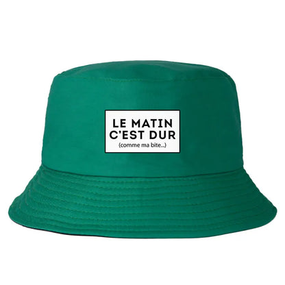 Le Matin C'est Dur Comme Ma Bite Reversible Bucket Hat