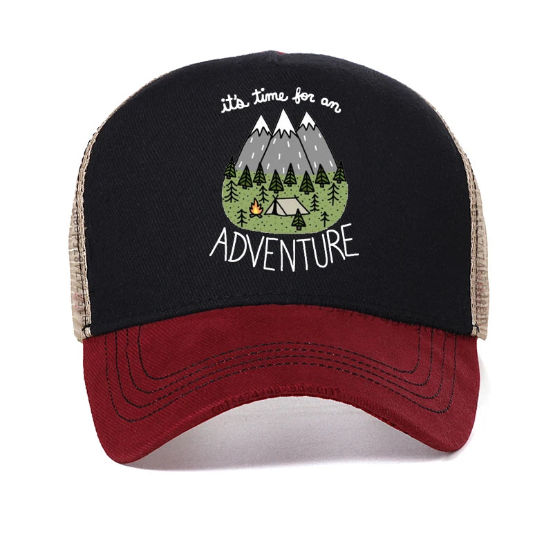 It's Time for An Adventure Men Hat Funny Outdoor Exploration Baseball Cap