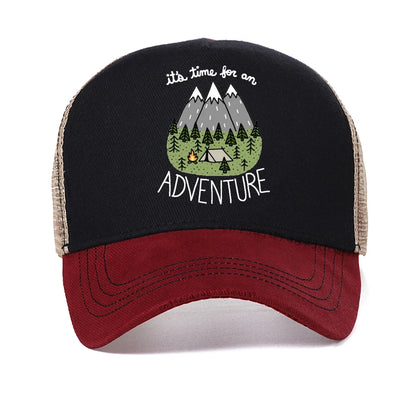 It's Time for An Adventure Men Hat Funny Outdoor Exploration Baseball Cap