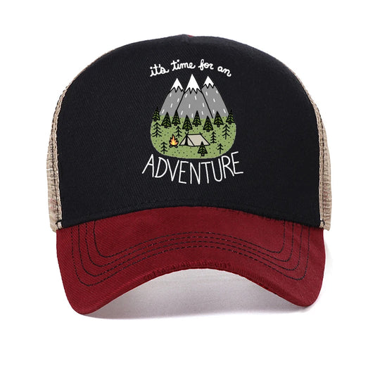 It's Time for An Adventure Men Hat Funny Outdoor Exploration Baseball Cap