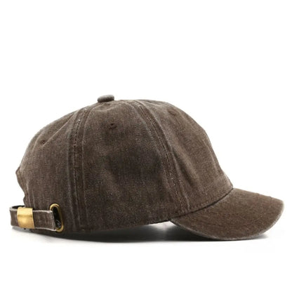 Fashion Short Brim Baseball Cap Adjustable Solid Color