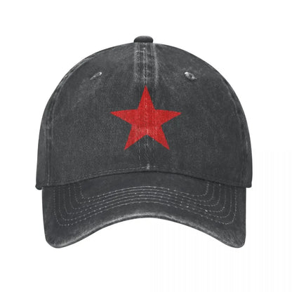CCCP Russian Red Star Baseball Cap Vintage Distressed Denim Sun Cap For Men Women