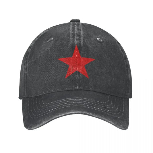 CCCP Russian Red Star Baseball Cap Vintage Distressed Denim Sun Cap For Men Women