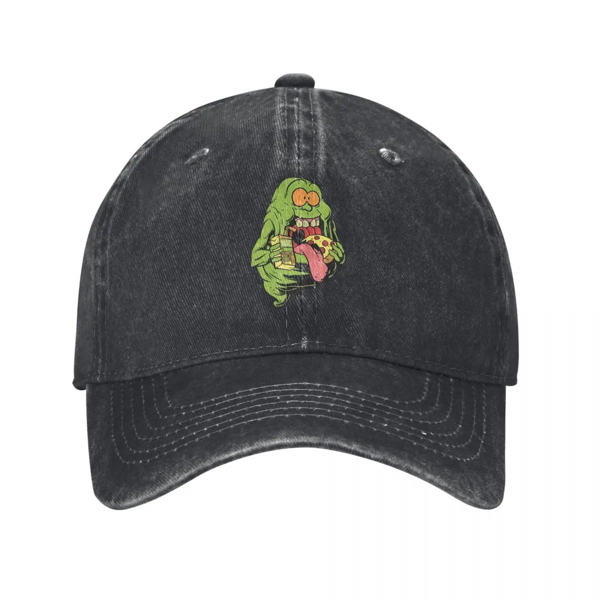 Ghostbuster Slimer & Pizza Denim Hat Baseball Cap