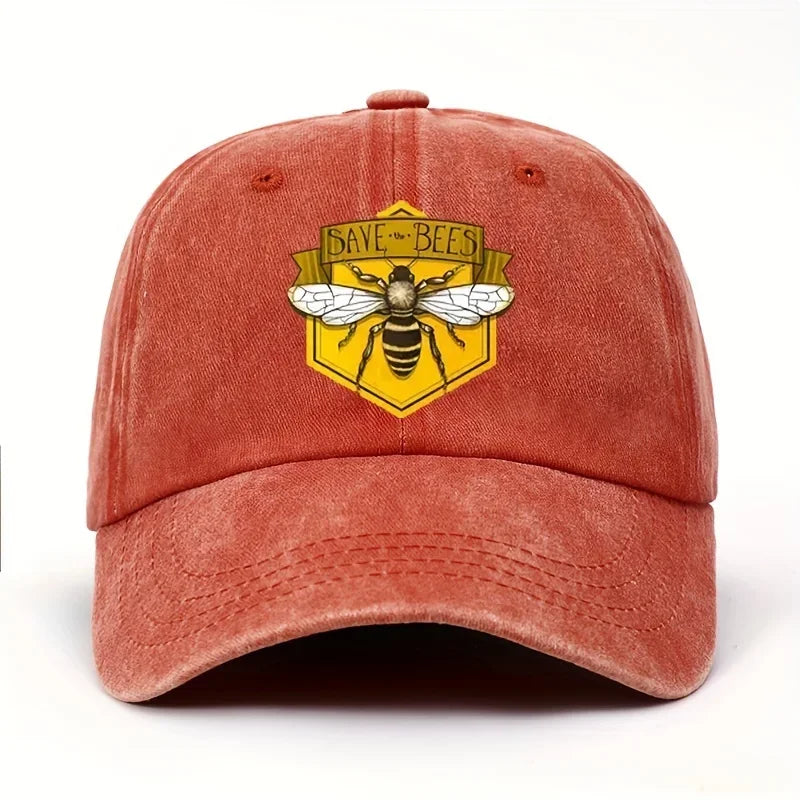 Bee Printed Baseball Cap