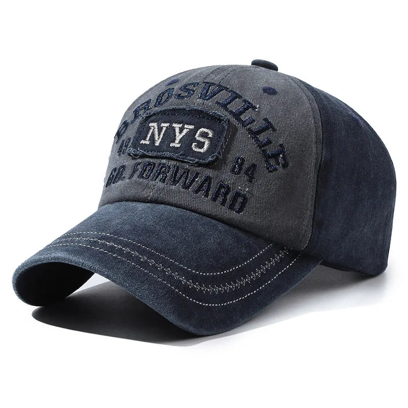 Four Seasons Men's Baseball Cap Casual Distressed Washed Cotton Letters Embroidered