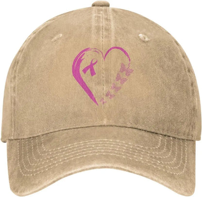 I'm A Survivor Heart Pink Ribbon Breast Cancer Awareness Baseball Cap