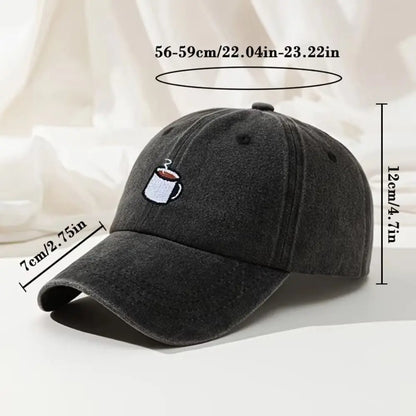 Embroidered Coffee Cup Baseball Cap