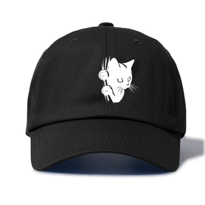 Peeking Black Cat Baseball Cap