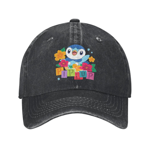Pokemon Piplup Cutie Girls Tie Dye Crop Casual Baseball Cap