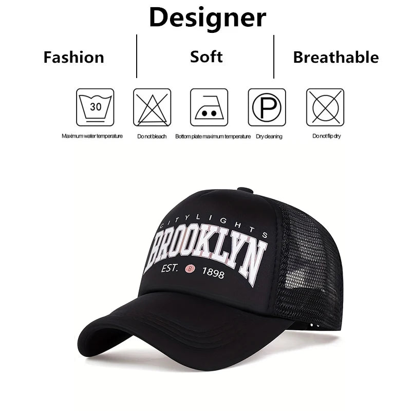 Unisex BROOKLYN Printing Baseball Net Caps Spring And Summer