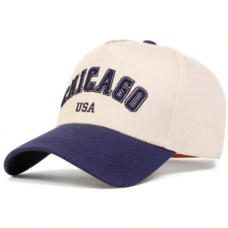Unisex CHICAGO Letter Embroidery Baseball Caps Spring And Autumn