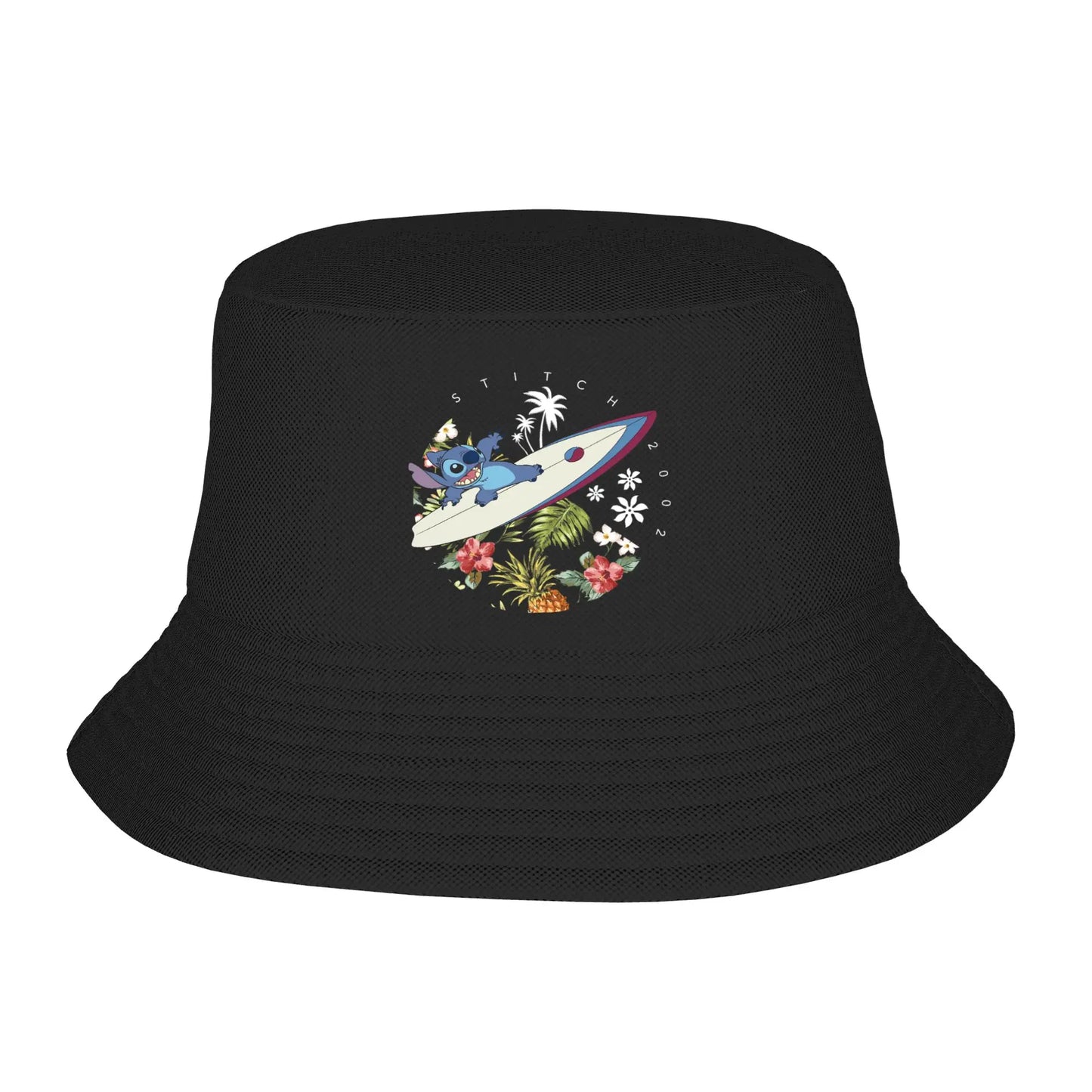 Streetwear Cartoon Stitch Bat Halloween Bucket Hat Girl