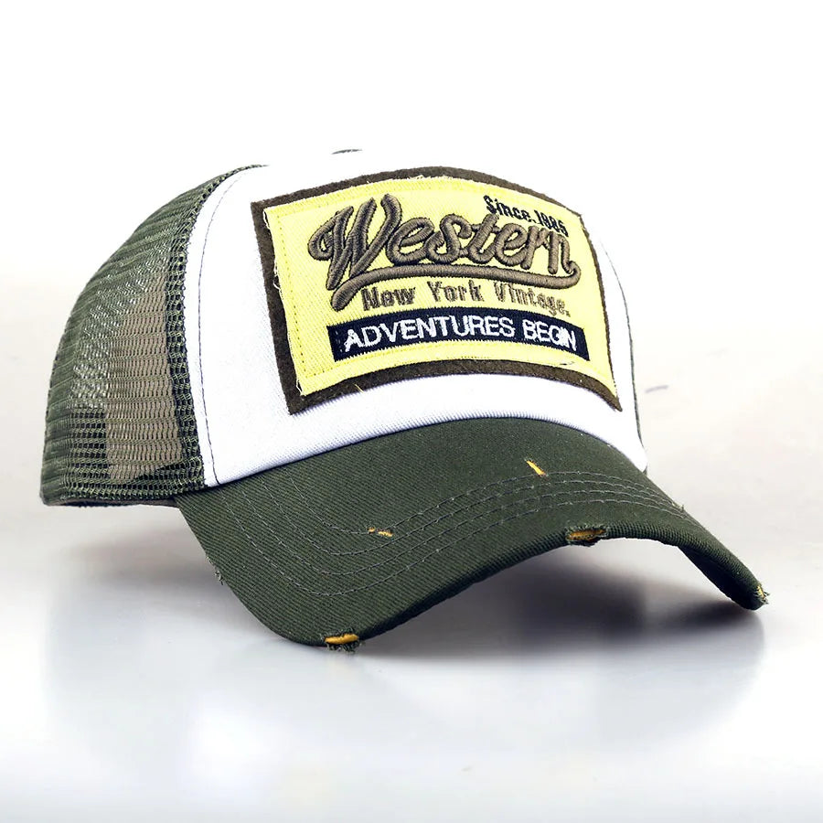 Patch Letter-Numbered 1885 Logo Holey Mesh Baseball Cap