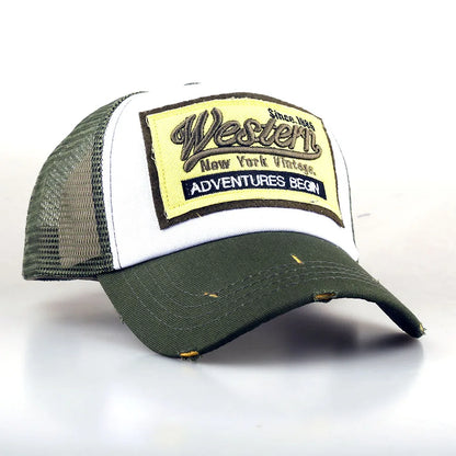 Patch Letter-Numbered 1885 Logo Holey Mesh Baseball Cap