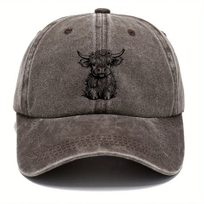 Pack Of Cartoon Calf Print Washed Vintage Soft Top Sunshade Baseball Caps