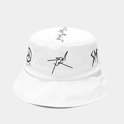 Cotton Bucket Hat Patchwork Graffiti Unisex
