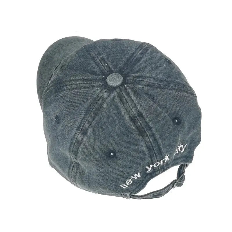 Spring And Autumn Washed Cloth Baseball Cap Embroidered Letters New York