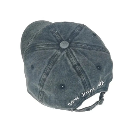 Spring And Autumn Washed Cloth Baseball Cap Embroidered Letters New York