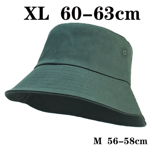 Big Head Man Large Size Sun Hat Women Blank Cap Plus Size Bucket Hats 56-58cm 60-63cm
