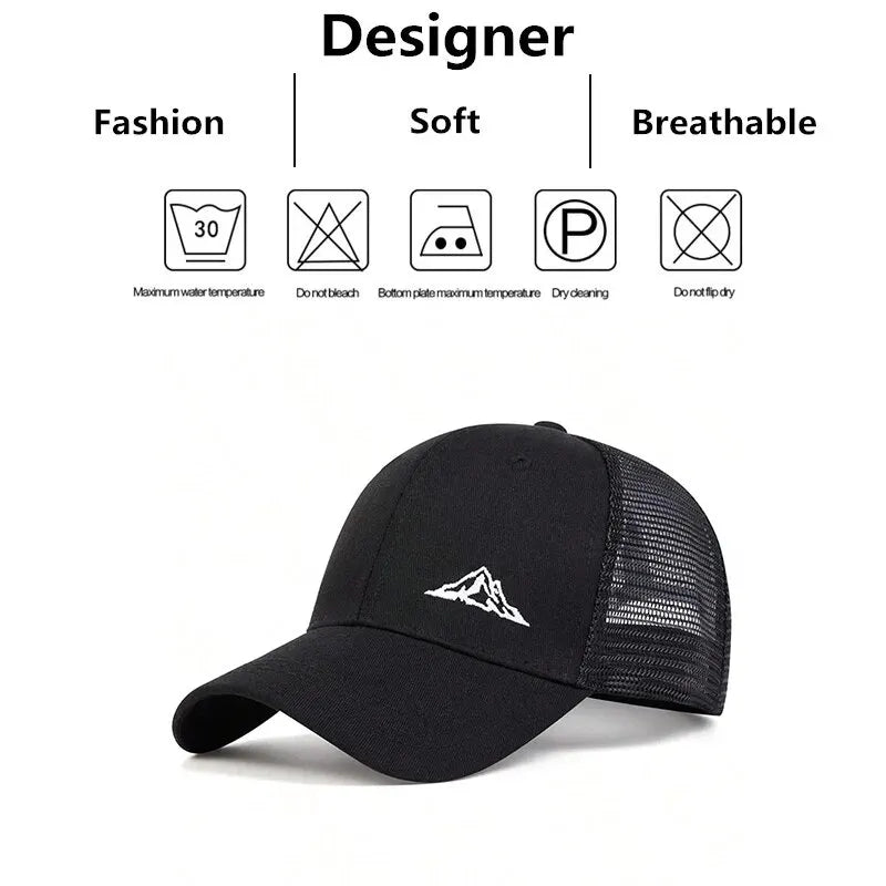 Unisex Mountain Range Embroidery Baseball Net Caps Spring Summer
