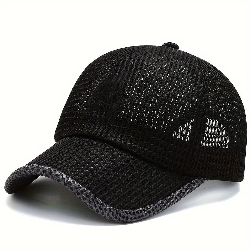 Men's Solid Color Mesh Breathable Baseball Cap