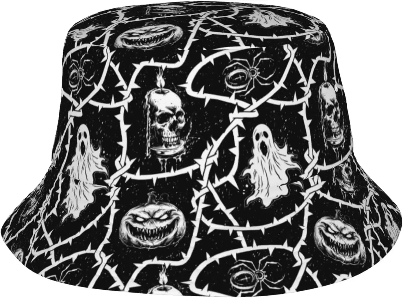 Pumpkin Hat Skull Bucket Hat