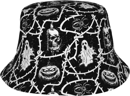 Pumpkin Hat Skull Bucket Hat