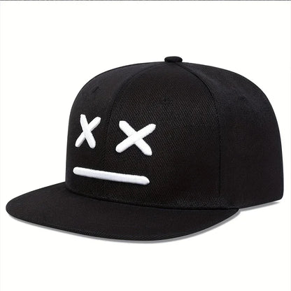 Unisex XX Smiling Face Embroidery Hip-hop Hats Spring Autumn Adjustable Casual Snapback Caps