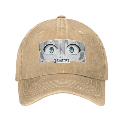 Exorcist Anime Eyes Monochrome Japanese Cozy Manga Fashion Baseball Cap