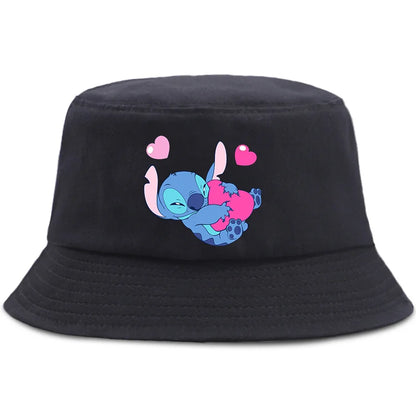 Lilo Stitch Parent-child Bucket Hat Summer Panama Bucket Cap Women Men