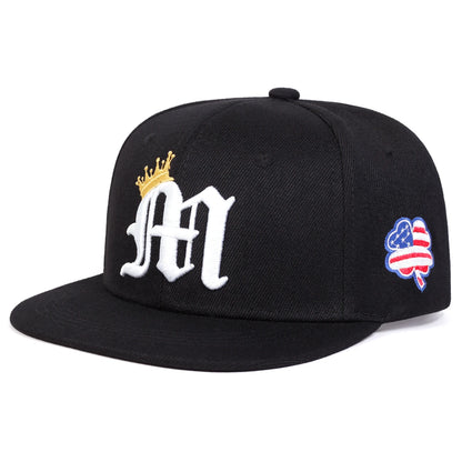 Unisex Letter M Crown Embroidery Hip Hop