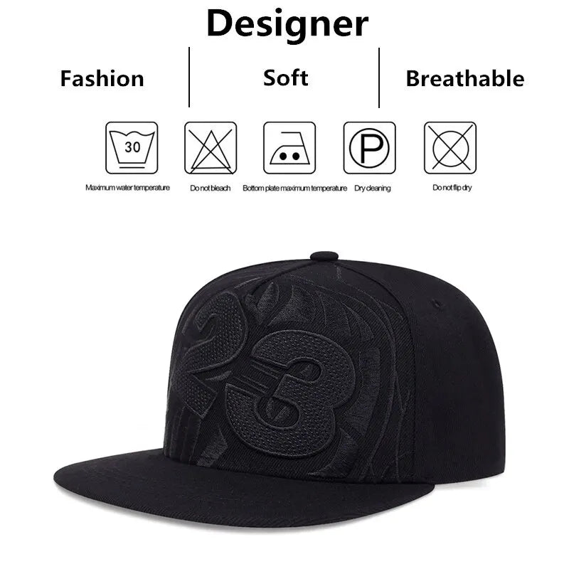 Unisex 23 Basketball Letter Embroidery Hip-Hop Hats Snapback Caps Baseball Caps Sunscreen Hat