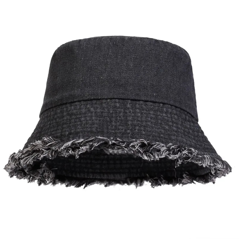 Neutral Denim Bucket Hat Sun Protection Caps
