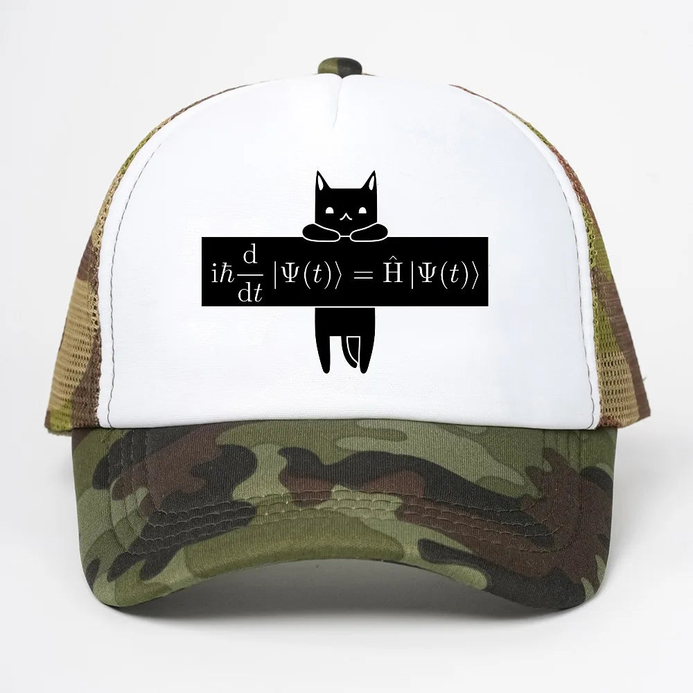 Quantum Mechanics Cat Baseball Cap