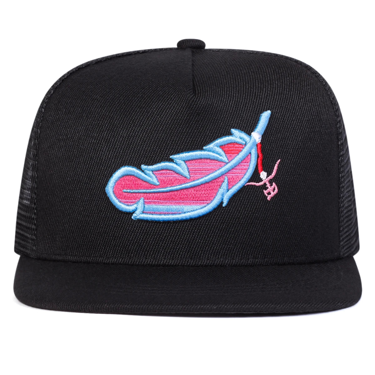 Unisex Colorful Feather Embroidery Hip-hop Snapback Caps