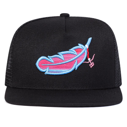 Unisex Colorful Feather Embroidery Hip-hop Snapback Caps