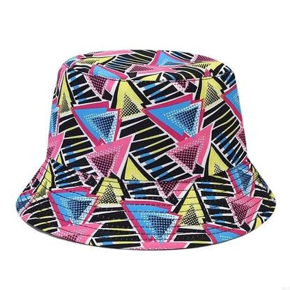 M6CD Fisherman Hat 80s 90s Bucket Hat Cloche Geometric Bucket Hat