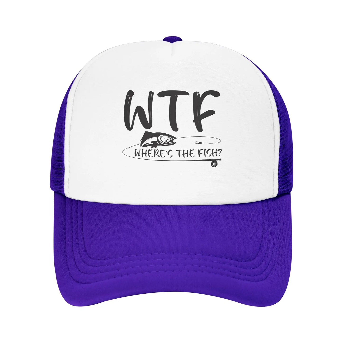 WTF Where's The Fish Print Baseball Cap For Men Women
