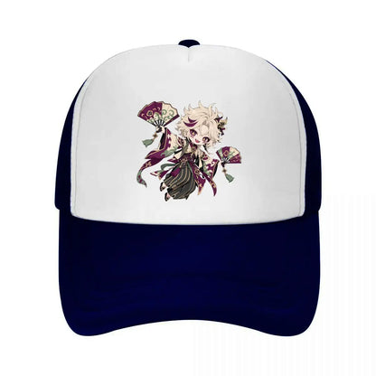 Playful Chibi Demon Fan Mascot Mesh Baseball Cap