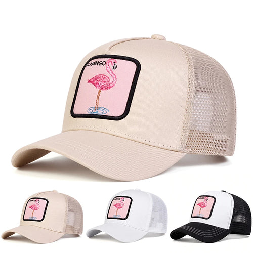 Unisex Flamingo Patch Embroidery Baseball Caps Spring Summer