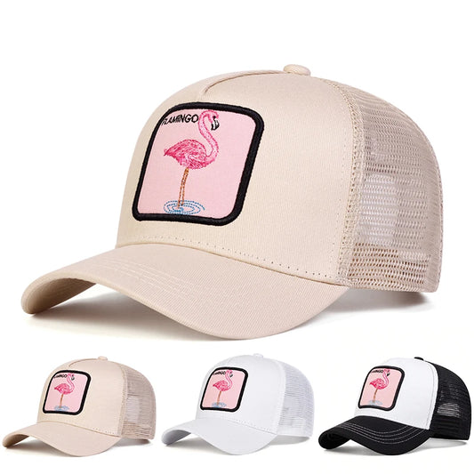 Unisex Flamingo Patch Embroidery Baseball Caps Spring Summer