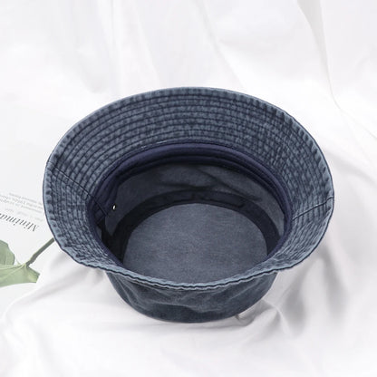 Fashion Denim Washed Bucket Hat Retro Foldable Fisherman Cap For Women Men