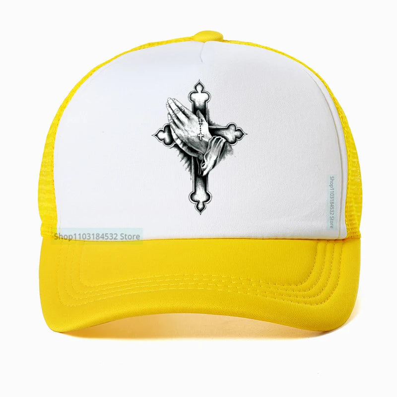 Christian Prayer Jesus Mesh Baseball Cap