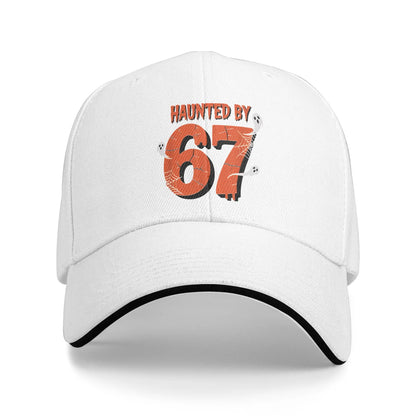 Haunted By 67 Halloween Funny 67 Meme Six Seven Ghost Baseball Cap