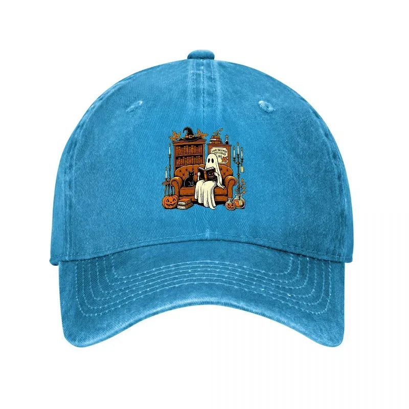 Ghost Library Vintage Washed Denim Baseball Cap