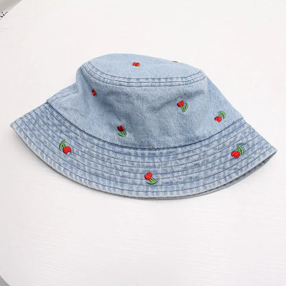 New Summer Washed Denim Bucket Hats